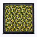 Mustard Botanical pocket square — full flat product.