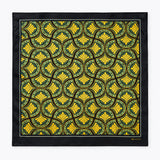 Mustard Botanical pocket square — full flat product.