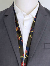 Olive Green Paisley and Floral - Silk Men Scarves