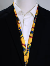 Mustard Paisley and Floral - Silk Men Scarves