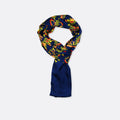 Navy Blue Paisley and Floral - Silk Men Scarves - Silk Scarves | Monzoro Pakistan