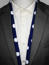 Navy Polka - Silk Men Scarves - Silk Scarves | Monzoro Pakistan