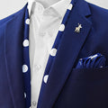 Navy Polka Silk Scarf Set - Combo Sets | Monzoro Pakistan