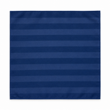 Navy Sateen Stripe Silk Pocket Square — product photograph 9