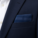 Navy Sateen Stripe Silk Pocket Square — product photograph 6