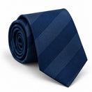 Navy Sateen Stripe Silk Tie