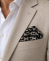 Noir Chain Link Silk Pocket Square