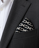 Noir Chain Link Silk Pocket Square