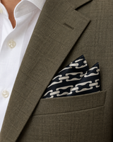 Noir Chain Link Silk Pocket Square