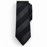 Noir Shadow Stripe Silk Tie — Front blade product layout