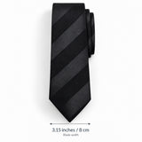 Noir Shadow Stripe Silk Tie blade width guide — 3.15 inches / 8 cm