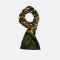 Olive Green Paisley and Floral - Silk Men Scarves - Silk Scarves | Monzoro Pakistan