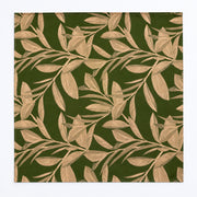 Olive Laurel Leaf Silk Pocket Square — full flat product.