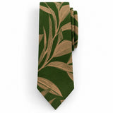 Olive Laurel Leaf Silk Tie — Front blade product layout
