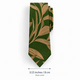 Olive Laurel Leaf Two-Tone Silk Tie blade width guide — 3.15 inches / 8 cm