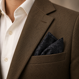 Onyx Damask Scroll Silk Pocket Square — product photograph 7