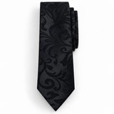 Onyx Damask Scroll Silk Tie — Front blade product layout