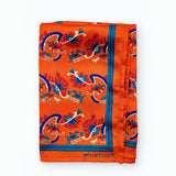 Rust Paisley and Floral pocket square — folded product.