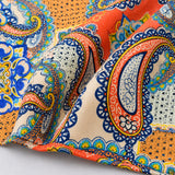 Paisley Art Show pocket square — fabric and design close-up.