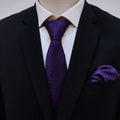 Paisley Purple Self Tie & Pocket Square Set - Combo Sets | Monzoro Pakistan