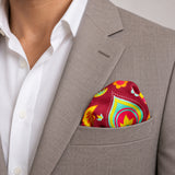 Paisley Shape pocket square — light jacket · wearing detail.