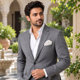 Pearl White Paradigm pocket square — outdoor lifestyle.
