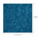 Petrol Blue Botanical Jacquard Silk Pocket Square — Size guide