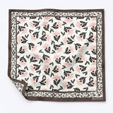 Pink and Grey pocket square — unfolded studio detail.