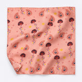 Pink Paisley Petals pocket square — unfolded studio detail.