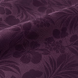 Plum Tropical Bloom Silk Tie — Fabric design and weave close-up