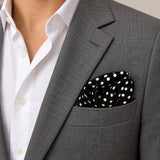 Point Black pocket square — light jacket · wearing detail.
