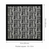 Rectangular Strips pocket square — size guide.