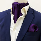 Royal Purple Men Silk Ascot & Pocket Square Set