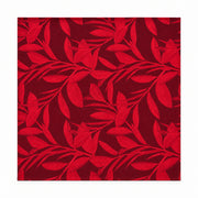 Scarlet Laurel Leaf Silk Pocket Square — full flat product.