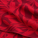 Scarlet Laurel Leaf Silk Pocket Square — fabric and design close-up.
