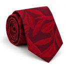 Scarlet Laurel Leaf Two-Tone Silk Tie