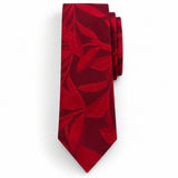 Scarlet Laurel Leaf Silk Tie — Front blade product layout