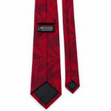 Scarlet Laurel Leaf Silk Tie — Rear tipping and construction