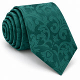 Sea Green Scroll Damask Silk Tie — main coiled product layout
