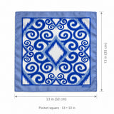 Seamless Hand Drawn Pattern pocket square — size guide.