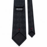Shadow Checkerboard Silk Tie — Rear tipping and construction