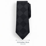 Shadow Checkerboard Silk Tie blade width guide — 3.15 inches / 8 cm