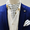 Sleek Black & White Stripes Silk Ascot Set - Combo Sets | Monzoro Pakistan