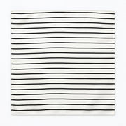 Sleek Black & White Stripes pocket square — full flat product.