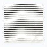 Sleek Black & White Stripes pocket square — full flat product.
