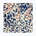 Snow Leopard pocket square — full flat product.