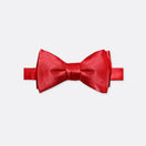 Solid Bold Red Double Fold Bow Tie