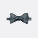 Solid Charcoal Grey Double Fold Bow Tie