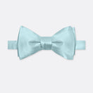 Solid Cool Blue Double Fold Bow Tie