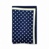 Starry Blue Night Polka Dots pocket square — folded product.